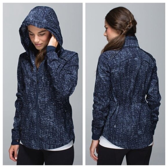 Lululemon Spring Forward Jacket Kanoko Twist Inkwell  Ghost / Inkwell Size 4 - Picture 1 of 16